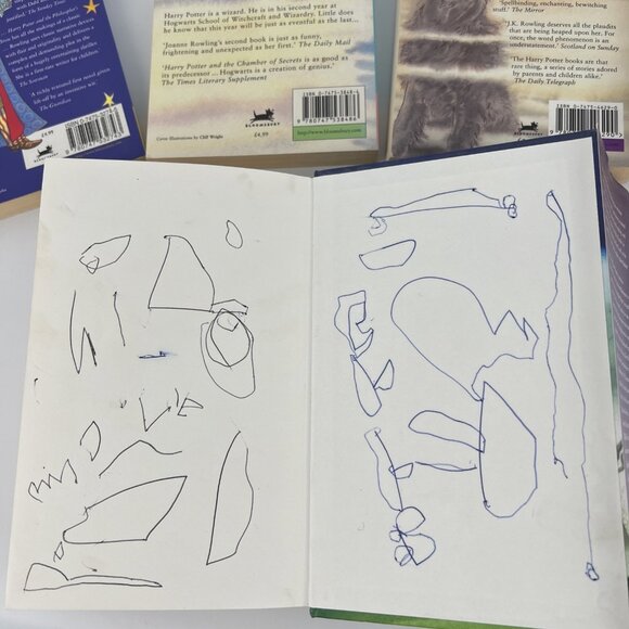 Lot of 5 Harry Potter Bloomsbury UK Book Stone Chamber Prisoner Goblet Hallows - Picture 9 of 16